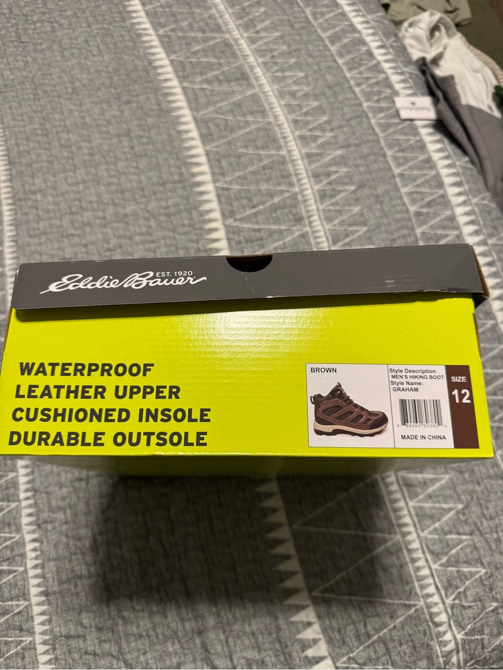 Eddie Bauer Brown and Black Men's Hiking Boot Box